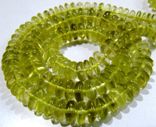 German Cut Natural Lemon Quartz German Cut 6-9mm Beads Strand 8 Inch Long