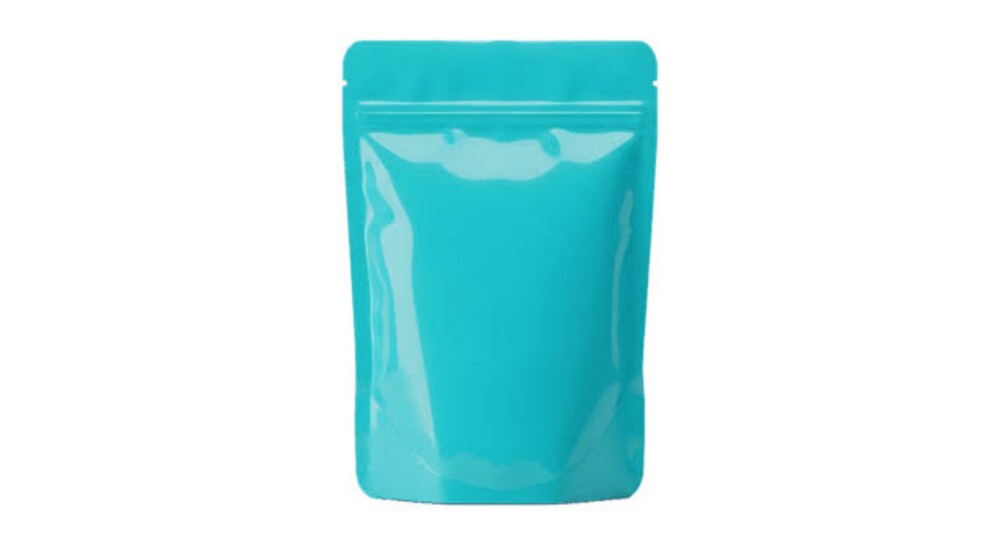 Aqua Blue Matt Stand-Up Pouch - Plastic Material , Customizable Print in Various Sizes