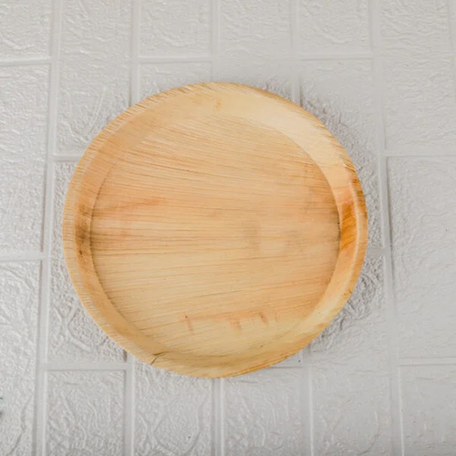 11 Inch Areca Leaf Round Plate - Areca Leaf Material, 11 Inch Size, Beige Color | Biodegradable, Compostable, Disposable For Stylish Events