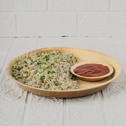 11 Inch Areca Leaf Round Plate - Areca Leaf Material, 11 Inch Size, Beige Color | Biodegradable, Compostable, Disposable For Stylish Events