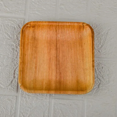Areca Leaf Square Plate - 7 Inch, Beige Color, Biodegradable & Compostable, Sustainable Dining Solution