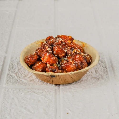 4 Inch Areca Leaf Round Deep Bowl - Color: Beige