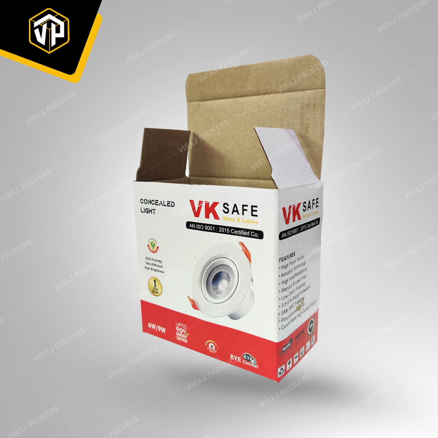 Concealed Light Packaging Boxes Manufacturer - Eco-friendly Paper, Customized Size, Glossy Lamination , Custom Foam Inserts, Magnetic Closure, Uv Offset Printing