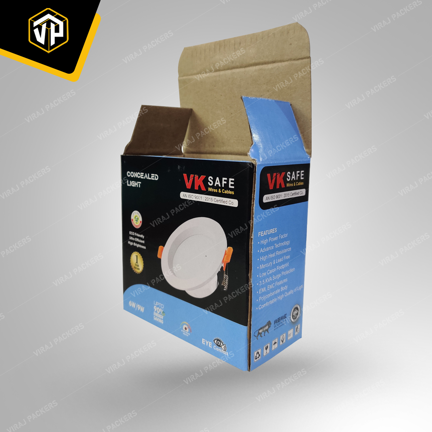 Concealed Light Packaging Boxes Manufacturer - Eco-friendly Paper, Customized Size, Glossy Lamination , Custom Foam Inserts, Magnetic Closure, Uv Offset Printing