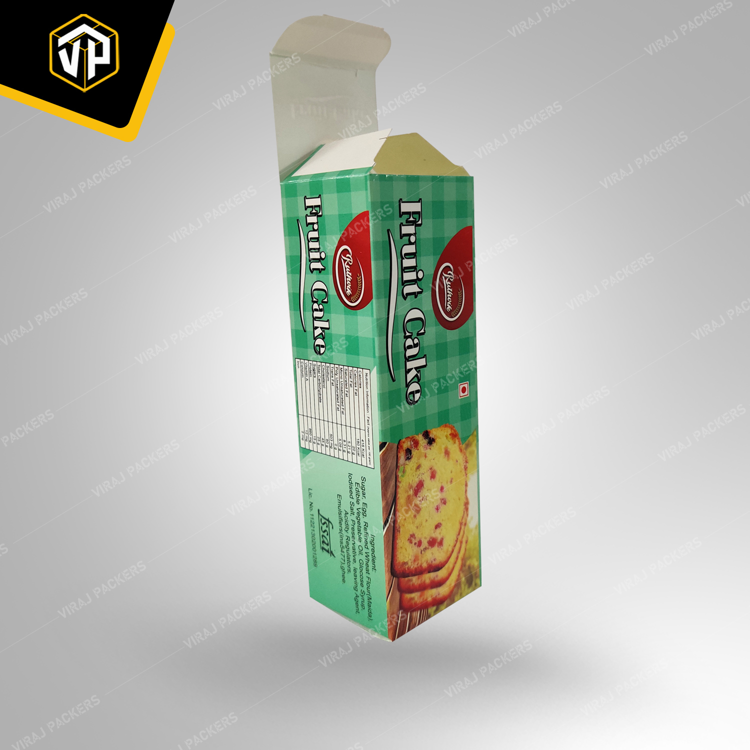 Fruitcake Packaging Box - Durable Paper, Customized Size | Vibrant Graphics, Clear Window, Easy-open Tabs, Secure Compartments, Custom Branding Options