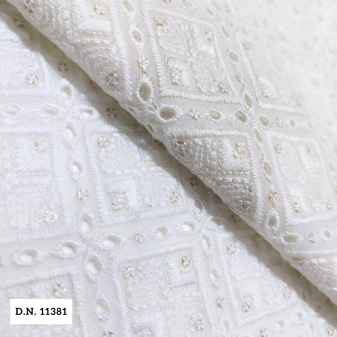 Madhav Fashion Embroidered Schiffli Fabric