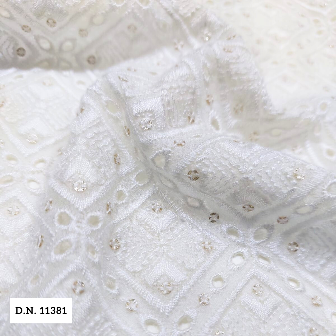 Madhav Fashion Embroidered Schiffli Fabric