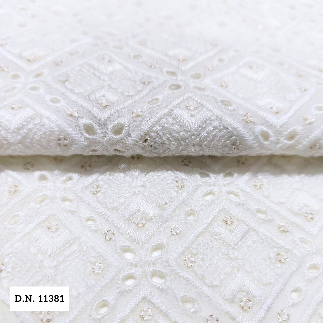 Madhav Fashion Embroidered Schiffli Fabric