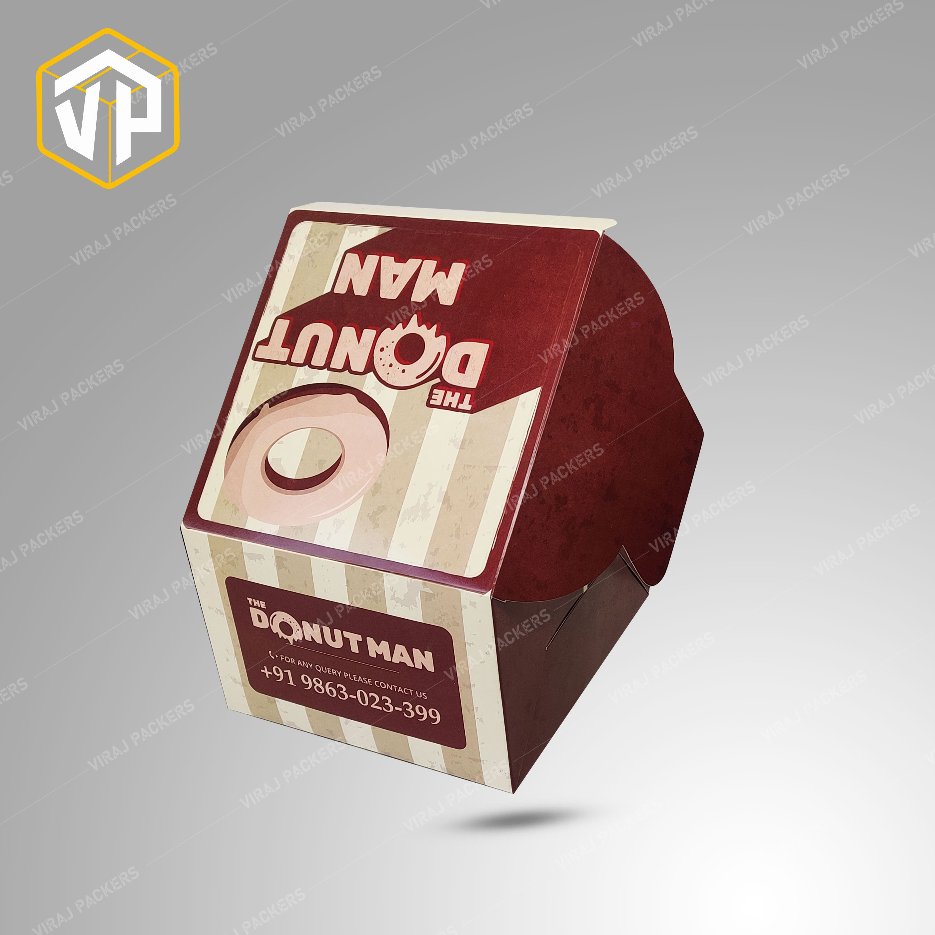 Donut Customized Packaging Boxes Manufacturer - Food-grade Paper, Customized Size, Glossy Finish | Compartments For Secure Holding, Clear Window Options