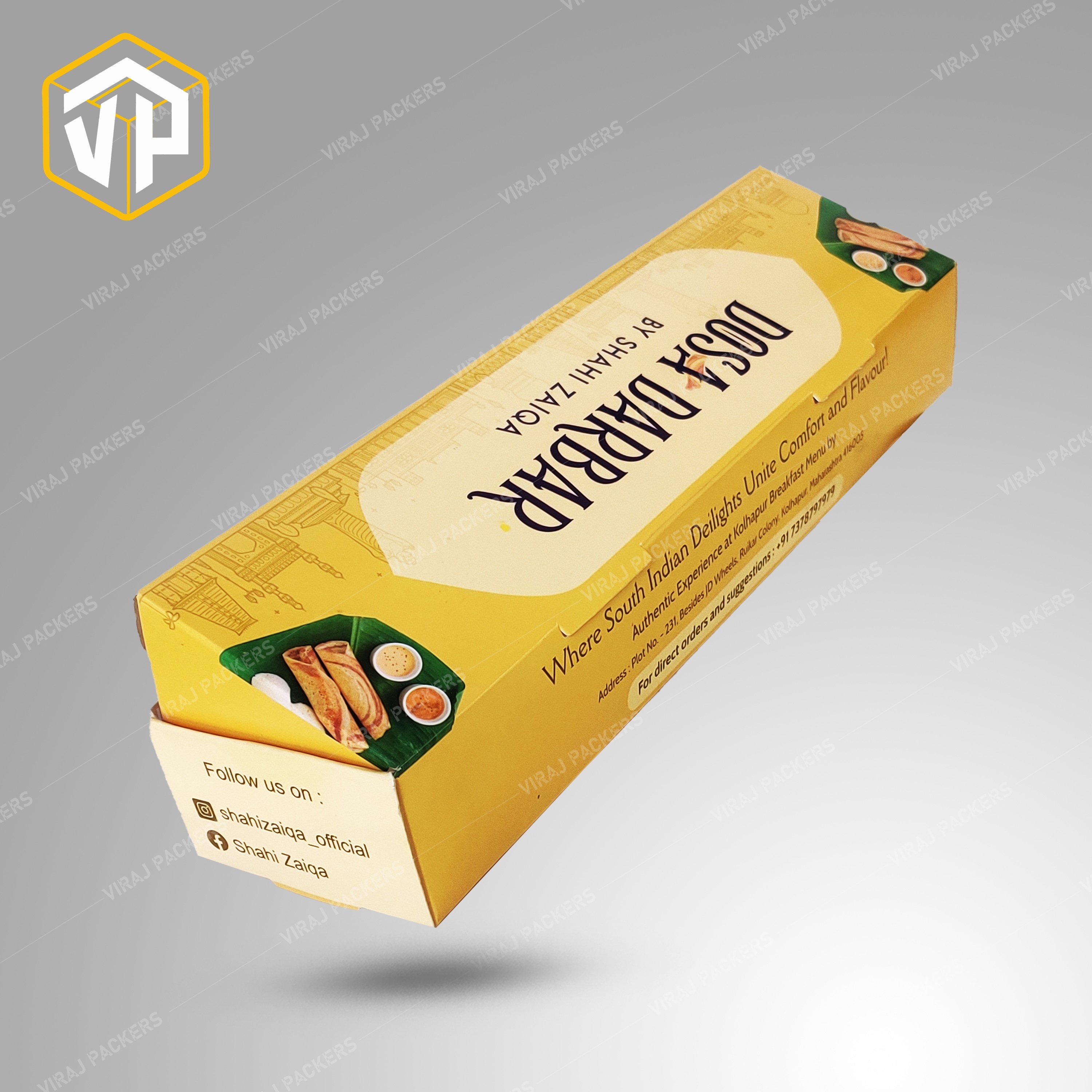 Printed / Customized Dosa Packaging Boxes Manufacturer - Food-grade Paper, Customized Size, Glossy Lamination, Vibrant Uv Offset Printing, Secure Closure, Stackable Design