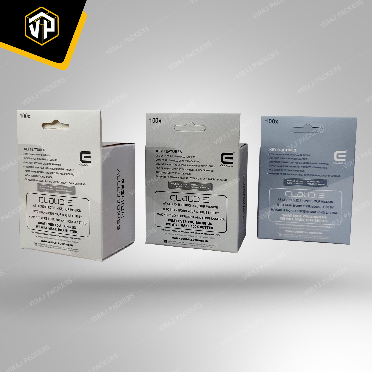 Mobile Charging Adapter Packaging Box - Eco-friendly Paper, Customized Size, Glossy Lamination Finish | Secure Compartments, Clear Labeling, Customizable Branding, Compact Design For Efficient Storage And Display