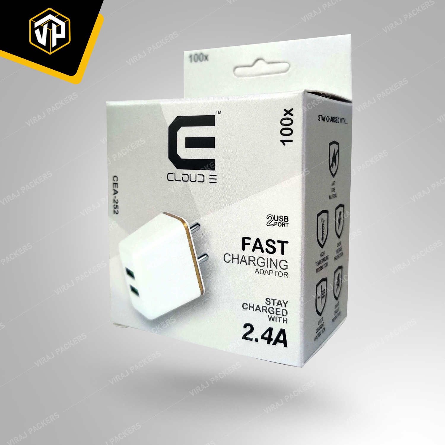 Mobile Charging Adapter Packaging Box - Eco-friendly Paper, Customized Size, Glossy Lamination Finish | Secure Compartments, Clear Labeling, Customizable Branding, Compact Design For Efficient Storage And Display