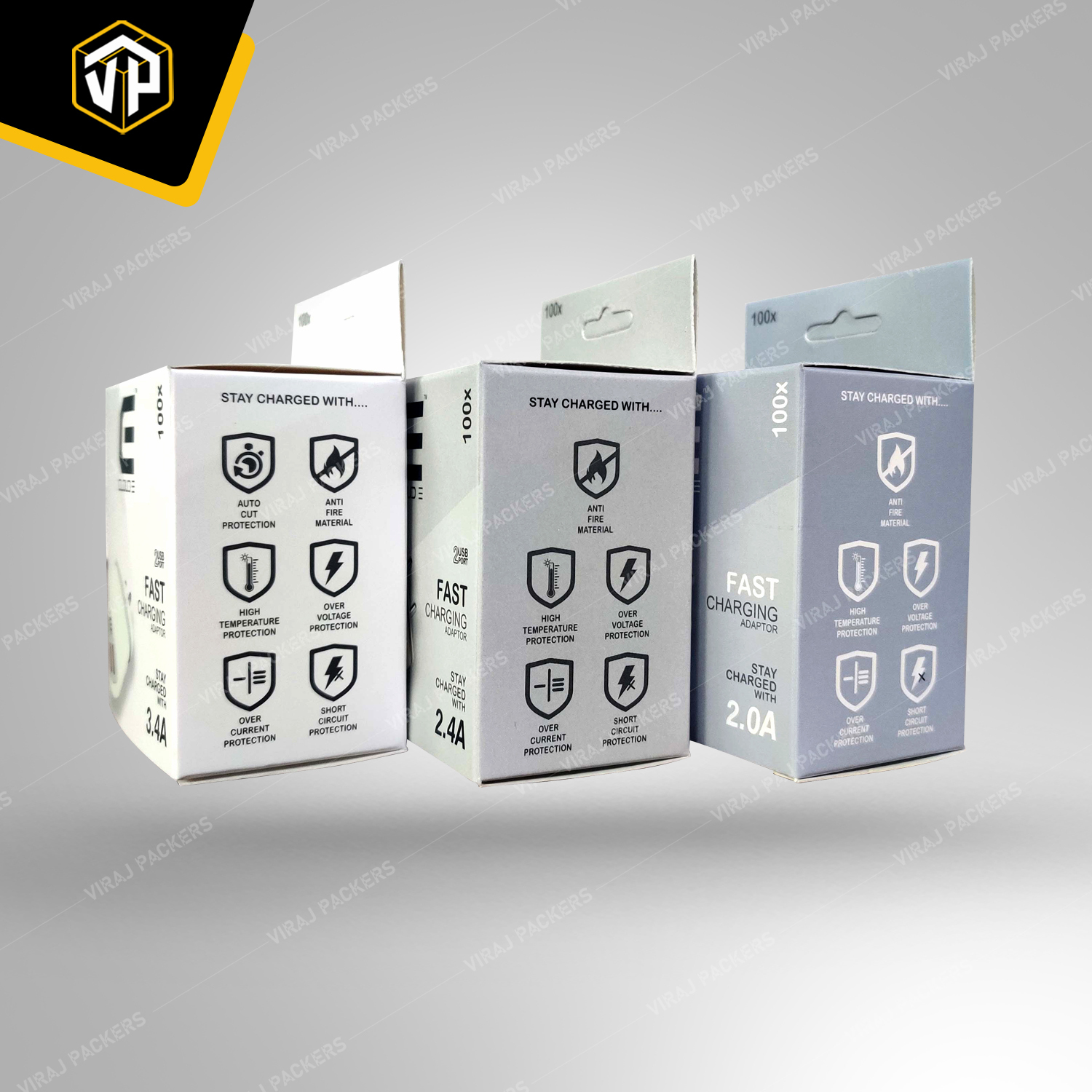 Mobile Charging Adapter Packaging Box - Eco-friendly Paper, Customized Size, Glossy Lamination Finish | Secure Compartments, Clear Labeling, Customizable Branding, Compact Design For Efficient Storage And Display