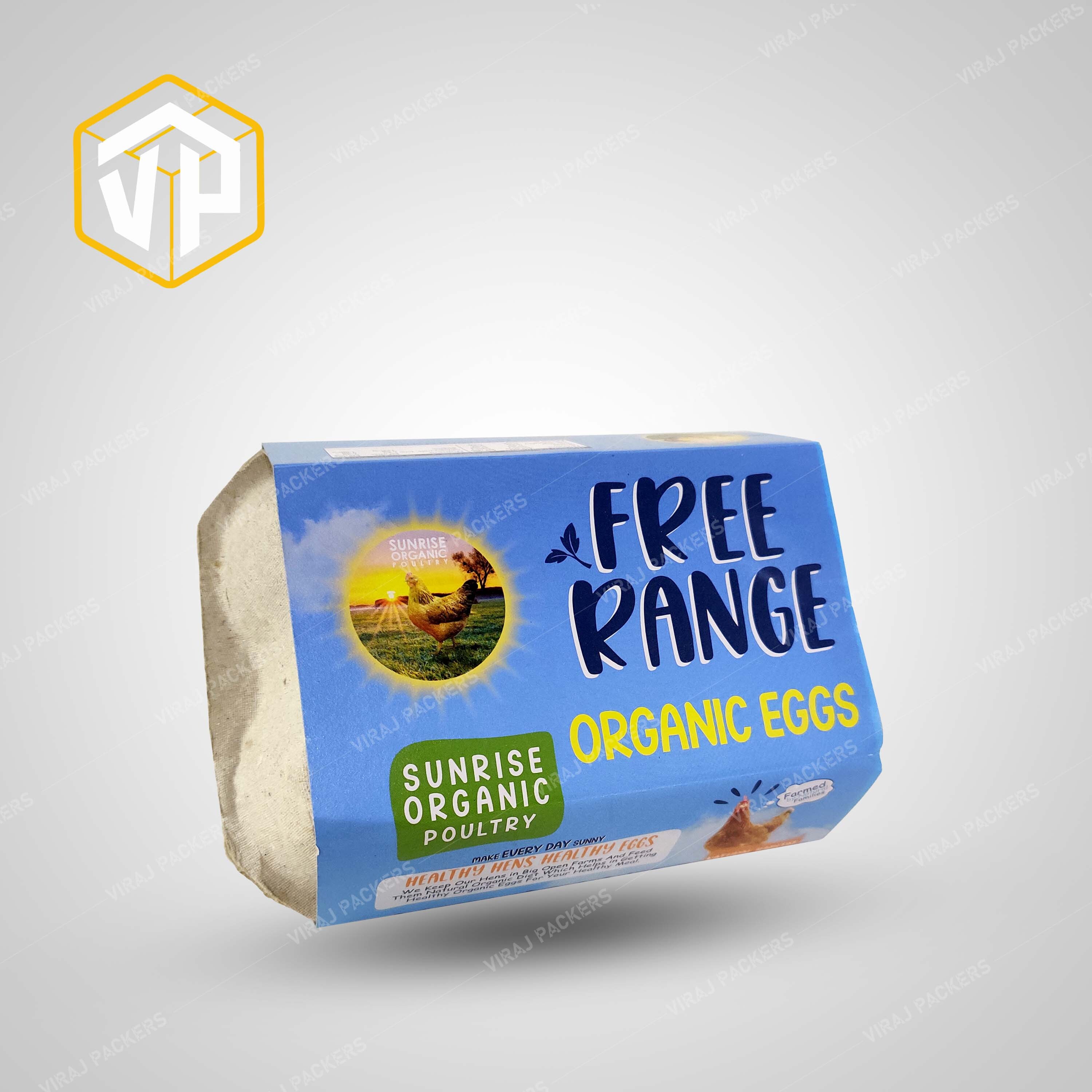 Egg Tray Printed Label Packing Design - Cardboard Material, Custom Shape, Multicolor Design, Adhesive For Enhanced Presentation And Compliance