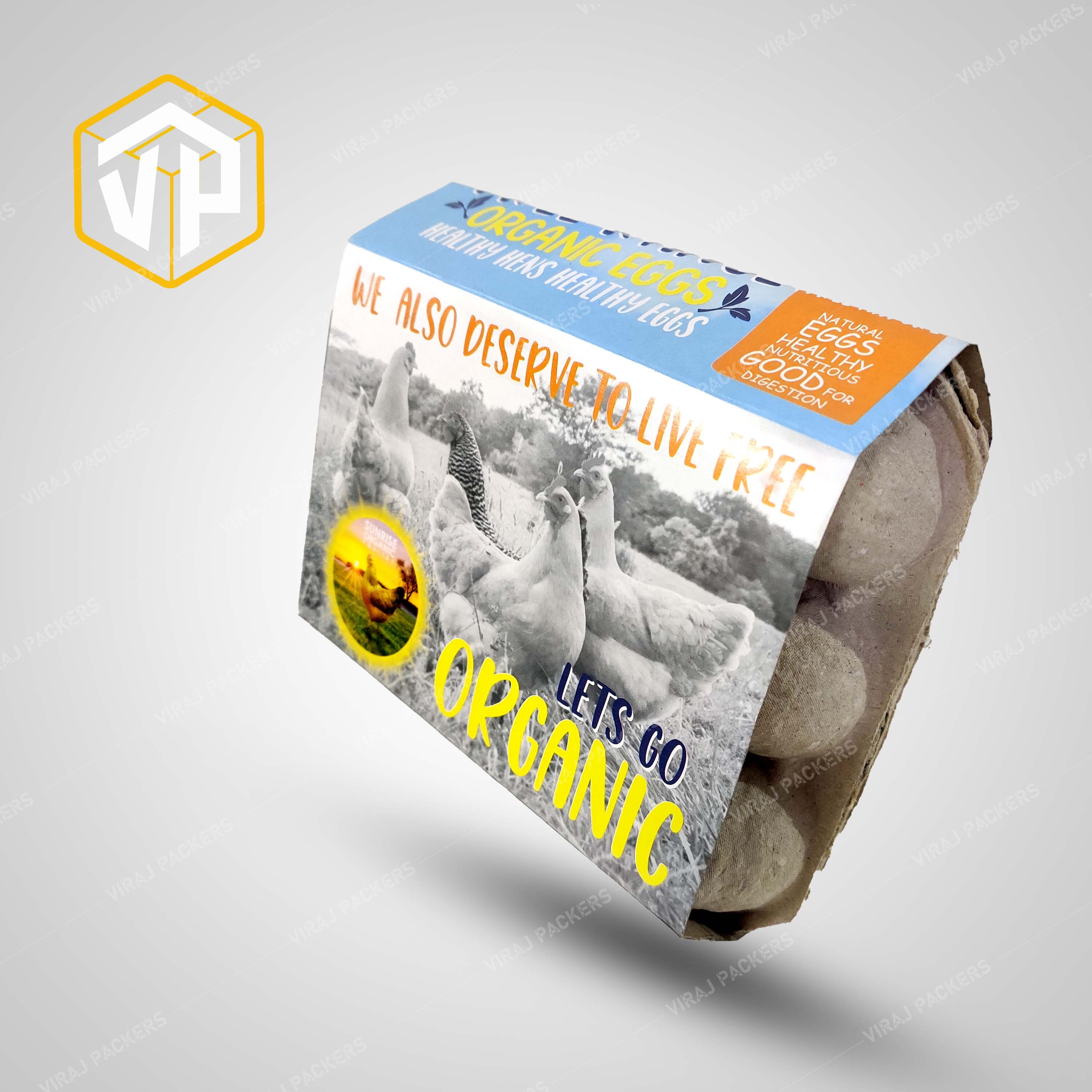 Egg Tray Printed Label Packing Design - Cardboard Material, Custom Shape, Multicolor Design, Adhesive For Enhanced Presentation And Compliance