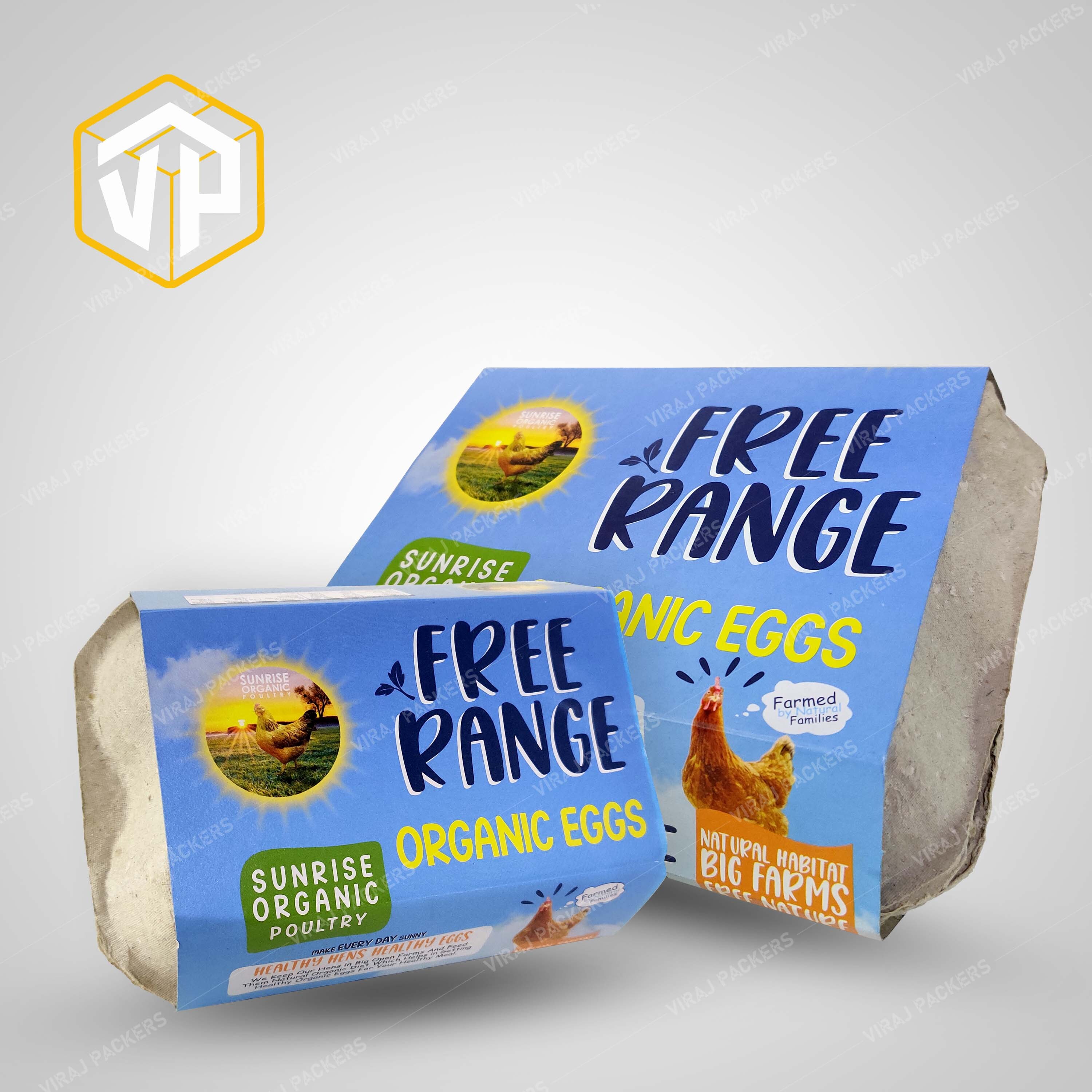 Egg Tray Printed Label Packing Design - Cardboard Material, Custom Shape, Multicolor Design, Adhesive For Enhanced Presentation And Compliance