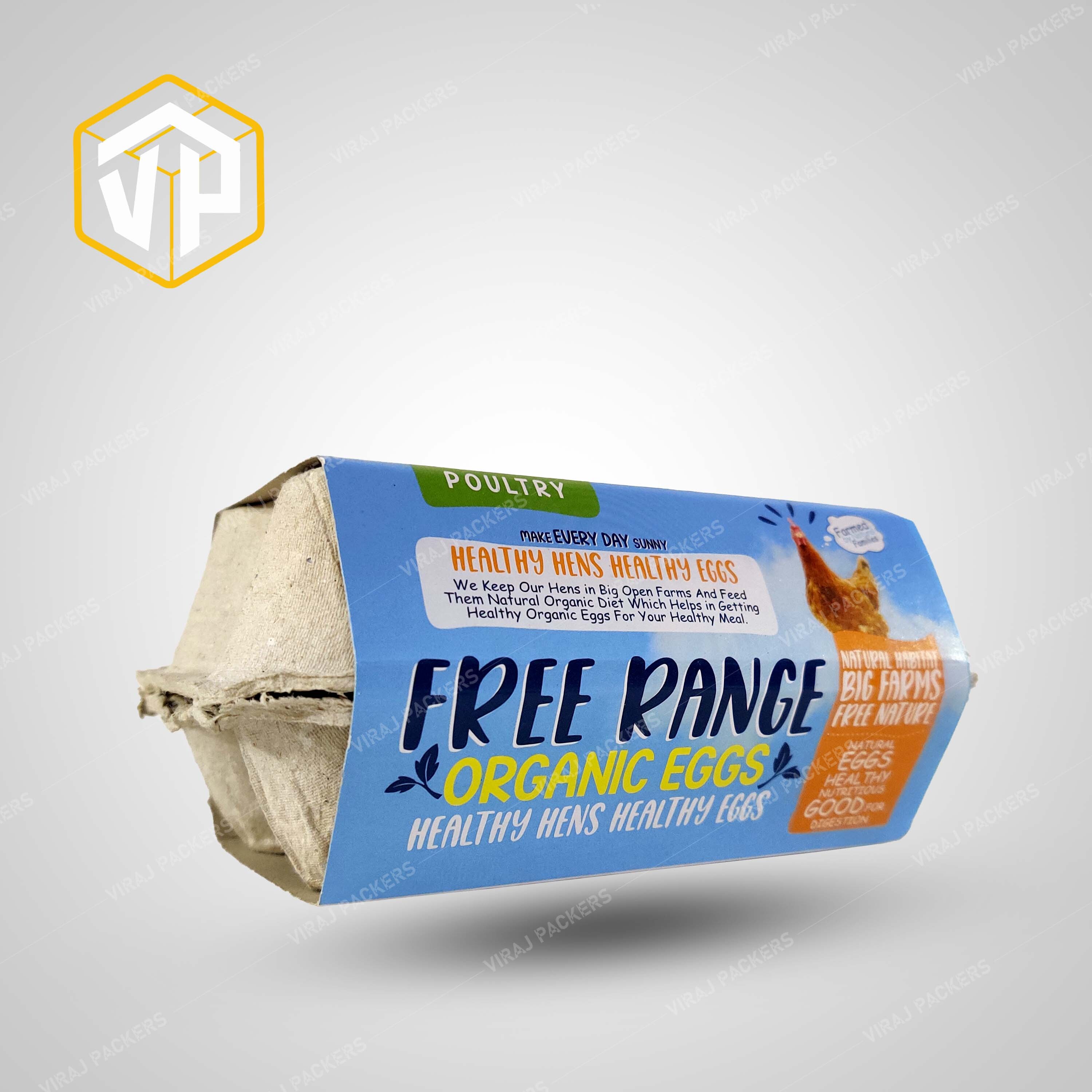 Egg Tray Printed Label Packing Design - Cardboard Material, Custom Shape, Multicolor Design, Adhesive For Enhanced Presentation And Compliance