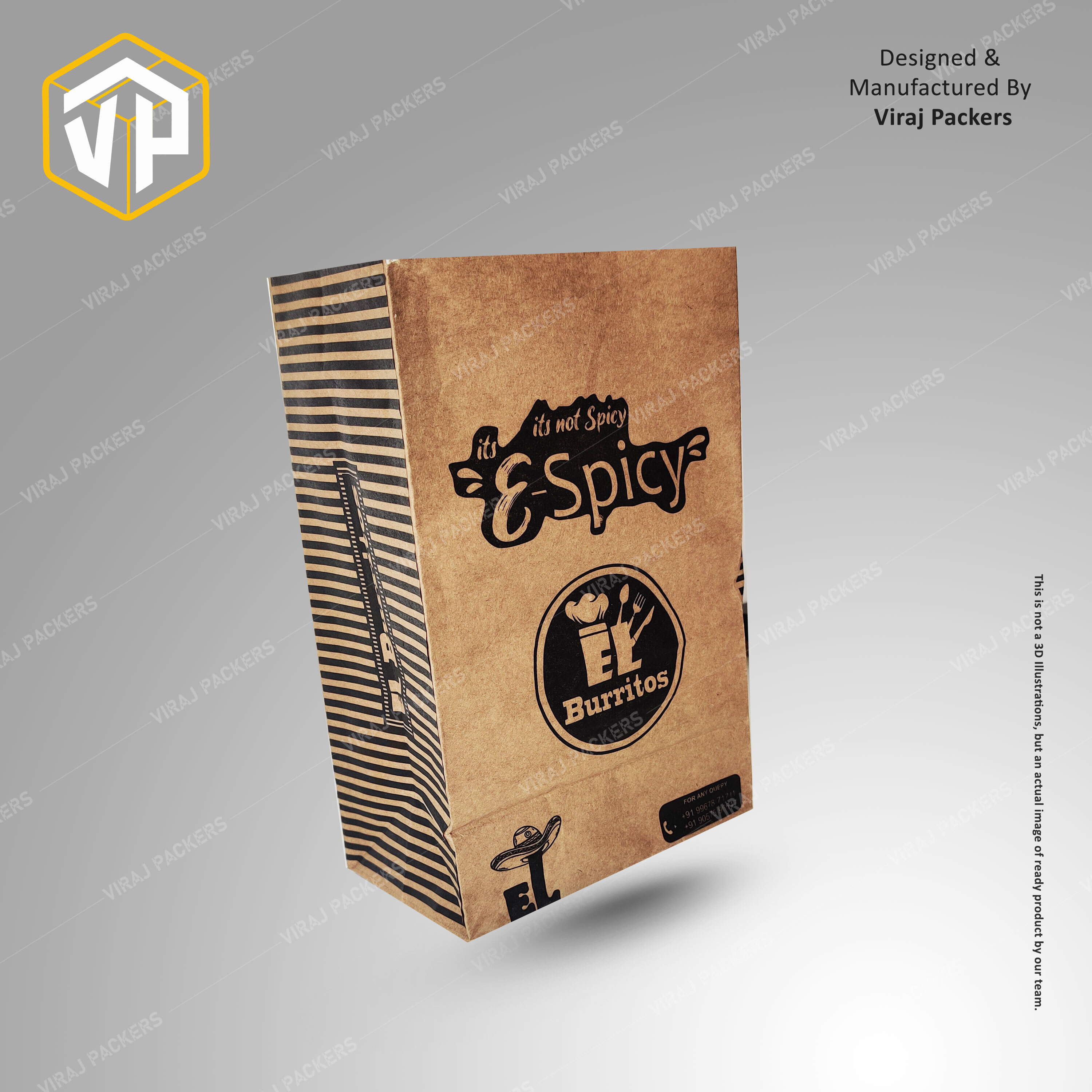 Small Paper Carry Bags / Doggy Bags Manufacturer - Eco-friendly Paper, Compact Size, Customizable Branding | Sturdy Build, Secure Closure, Optimized For Food Takeaway