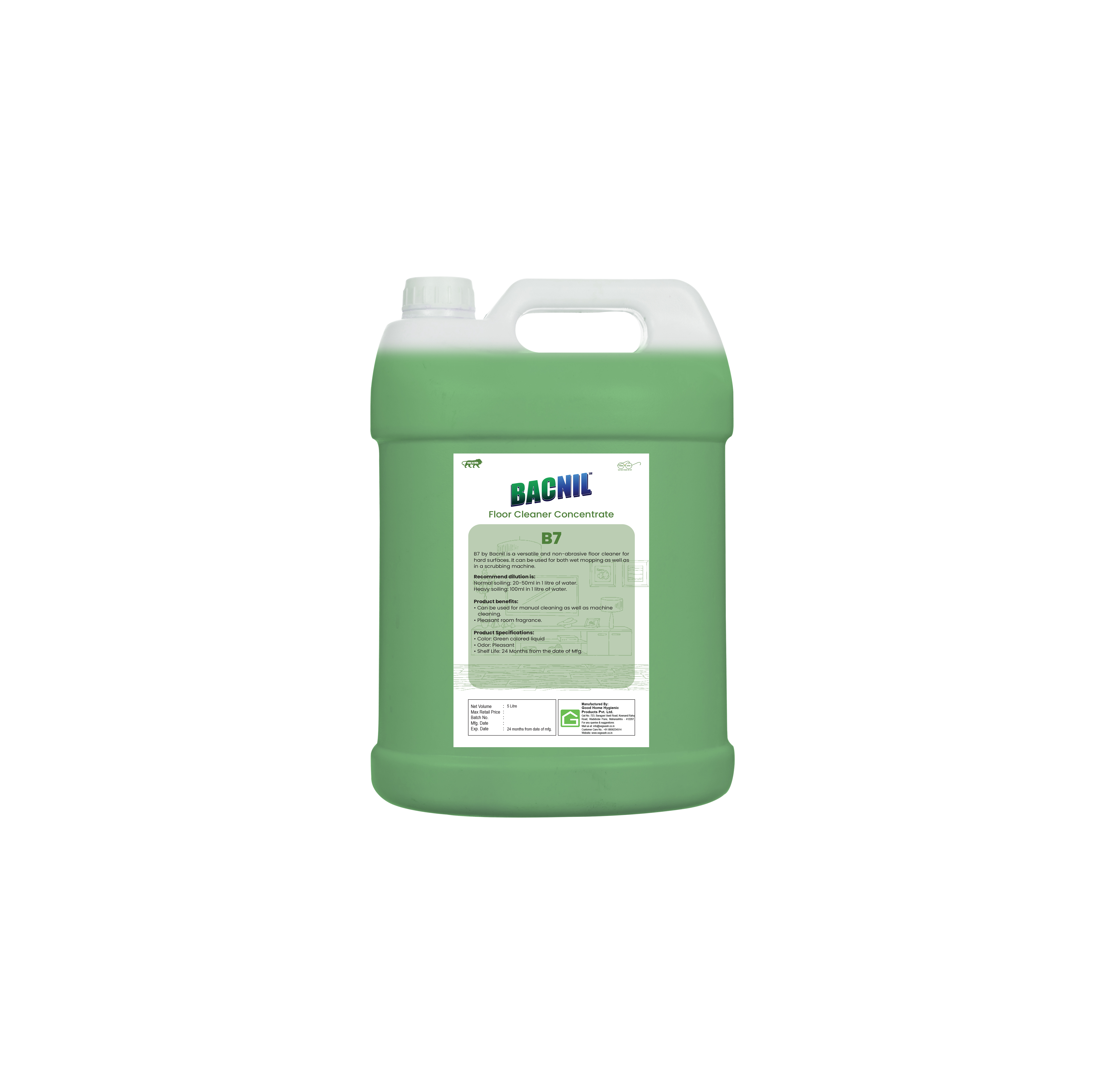B7 By Bacnil - Neutral Floor Cleaner 5l - Application: Industrial