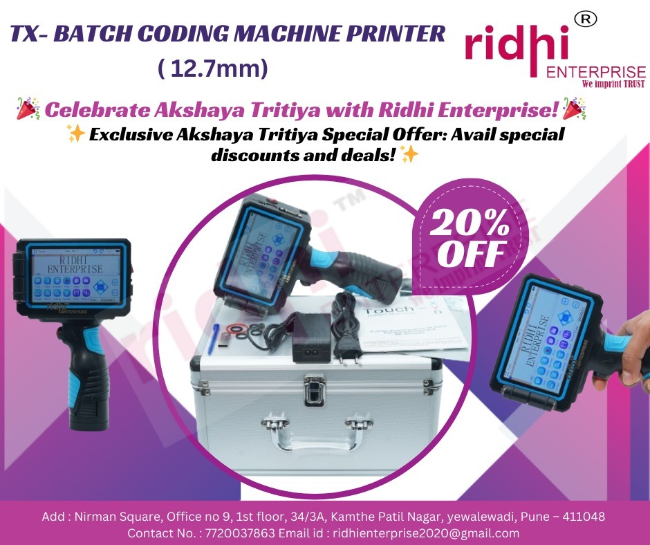 Semi-automatic Ridhi Portable Handheld Inkjet Printer