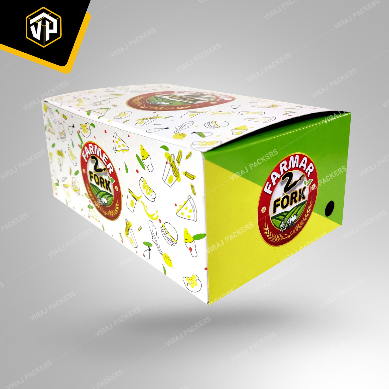 Glossy Finishing Fried Chicken Packaging Boxes - Paper, Customized Size, Rectangular Shape | Grease-resistant, Easy-open Lid, Ventilation Holes For Crispiness