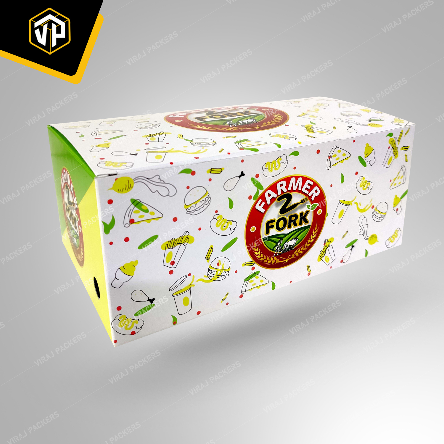 Glossy Finishing Fried Chicken Packaging Boxes - Paper, Customized Size, Rectangular Shape | Grease-resistant, Easy-open Lid, Ventilation Holes For Crispiness
