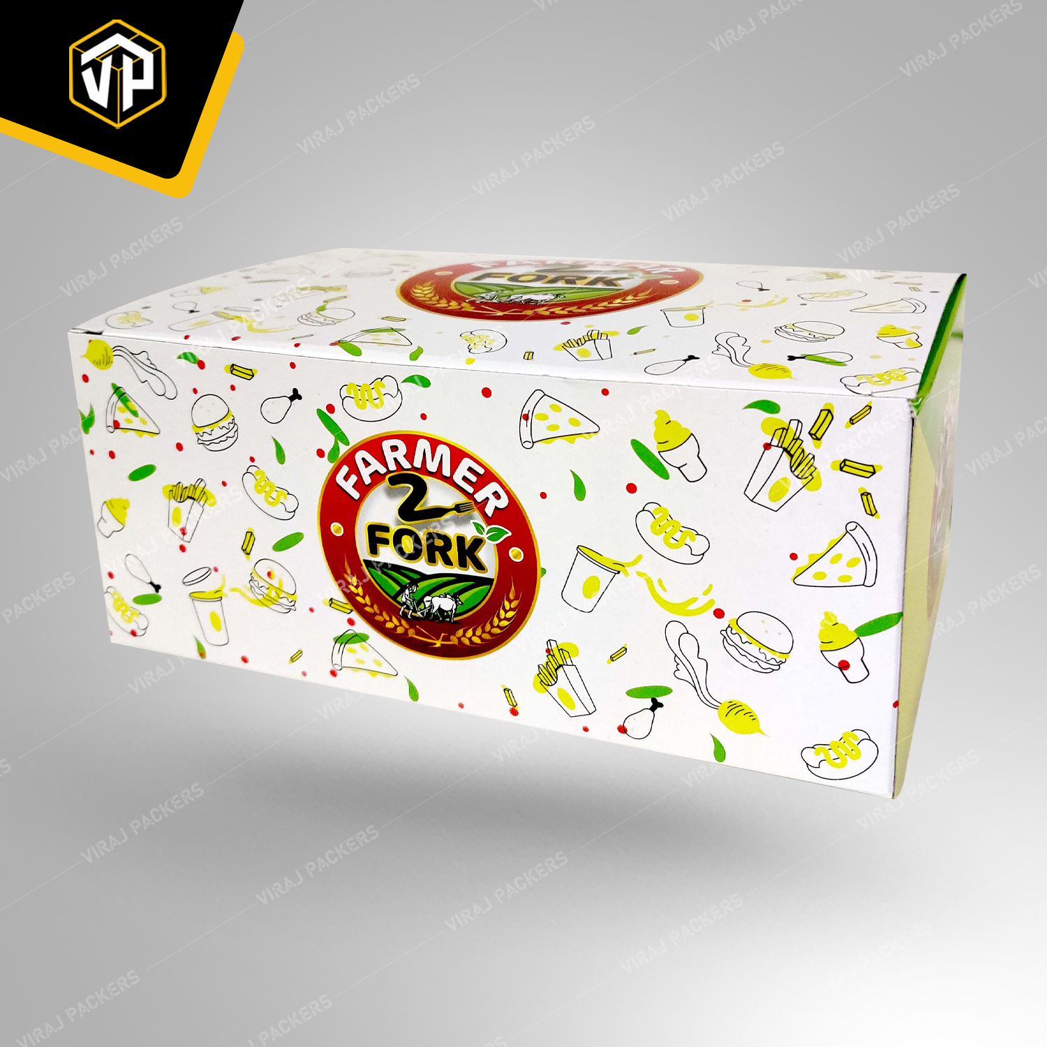 Glossy Finishing Fried Chicken Packaging Boxes - Paper, Customized Size, Rectangular Shape | Grease-resistant, Easy-open Lid, Ventilation Holes For Crispiness
