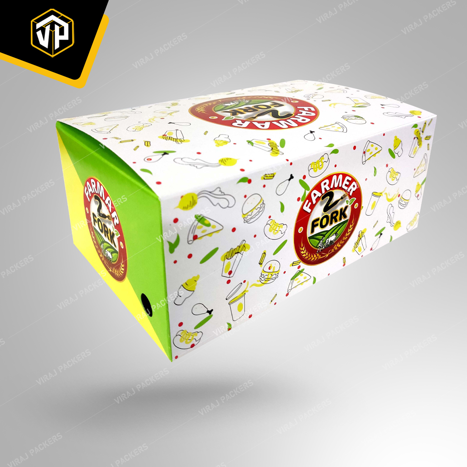 Glossy Finishing Fried Chicken Packaging Boxes - Paper, Customized Size, Rectangular Shape | Grease-resistant, Easy-open Lid, Ventilation Holes For Crispiness
