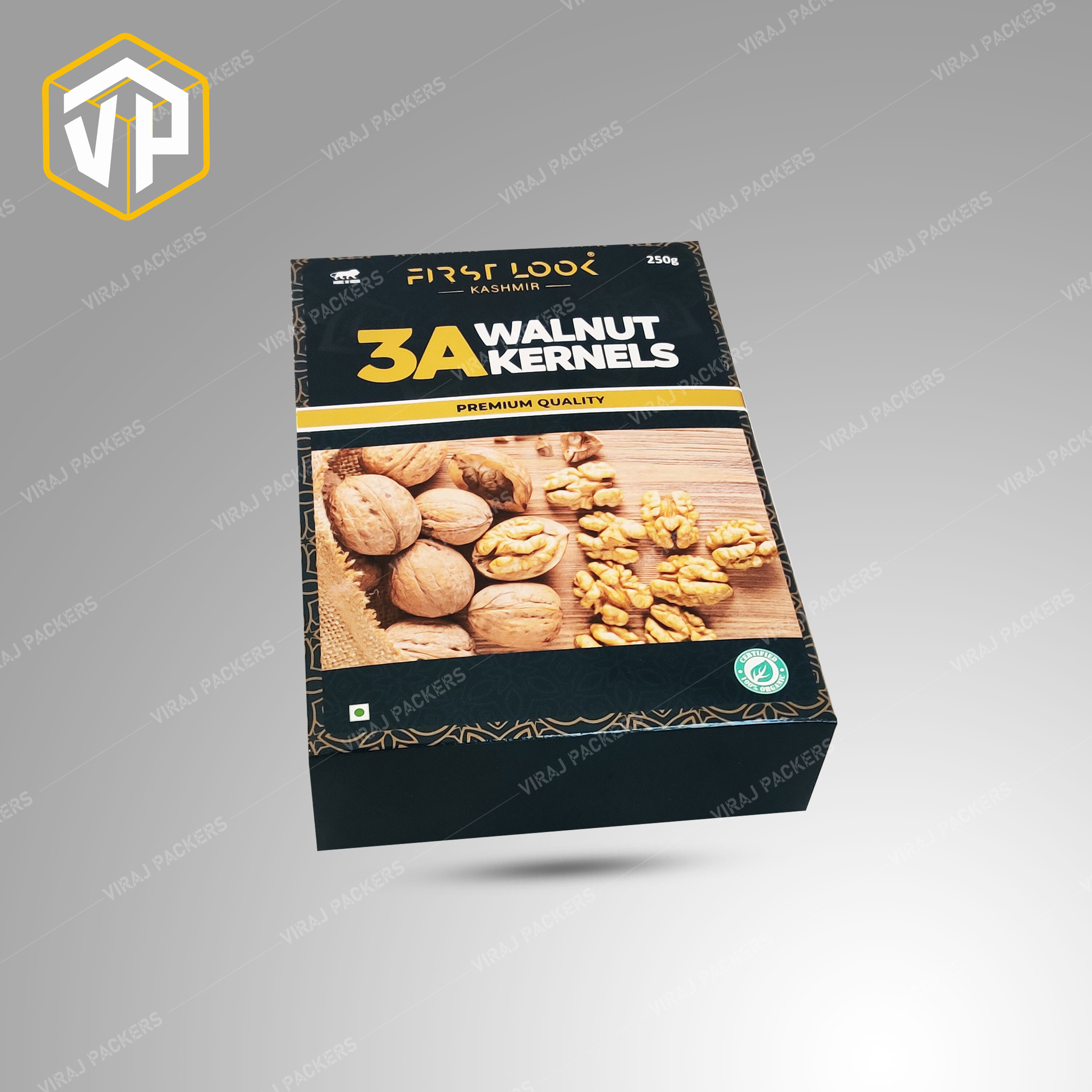 Premium Walnut Packaging Boxes With Golden Foil Stamping - Paper Material, Customized Size, Square Shape, Glossy Lamination | Secure Storage, Elegant Design