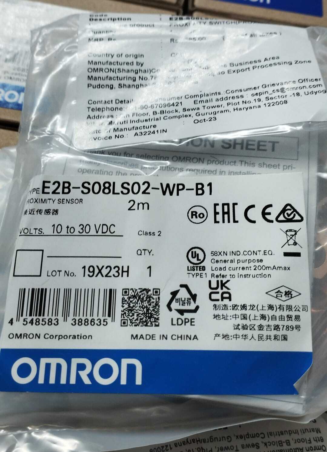 Omron Proximity Sensor ,E2a-m30ks15-m1-c1, E2a-m30ks15-wp-c2, E2a-m30ln30-m1-b1, E2a-m30ln30-wp-c1, E2a-m30ln30-wp-c2, E2a-m30ln30-wp-b1, E2a-m30ln30-wp-b2, E2a-m30kn20-wp-b1,  E2a-m30kn20-wp-b1