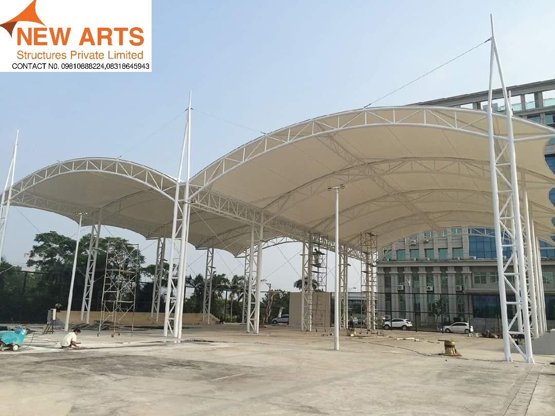 Tensile Structures - Durable Fabric Canopy | Uv Resistant, Weatherproof Design, Customizable Dimensions