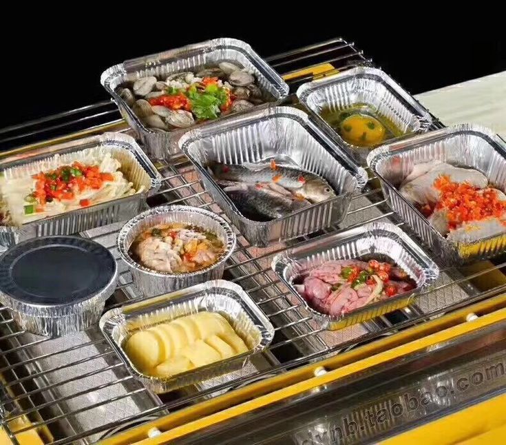 Sliver Aluminium Foil Container With Lid