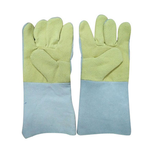 Heat Resistant Kevlar Leather Hand Gloves - Color: Yellow