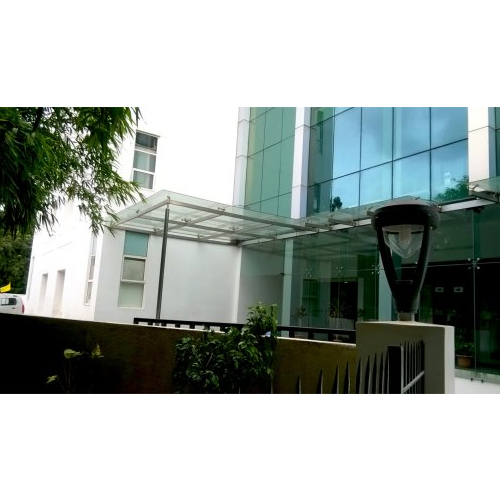 स्टेनलेस स्टील ग्लास कैनोपी