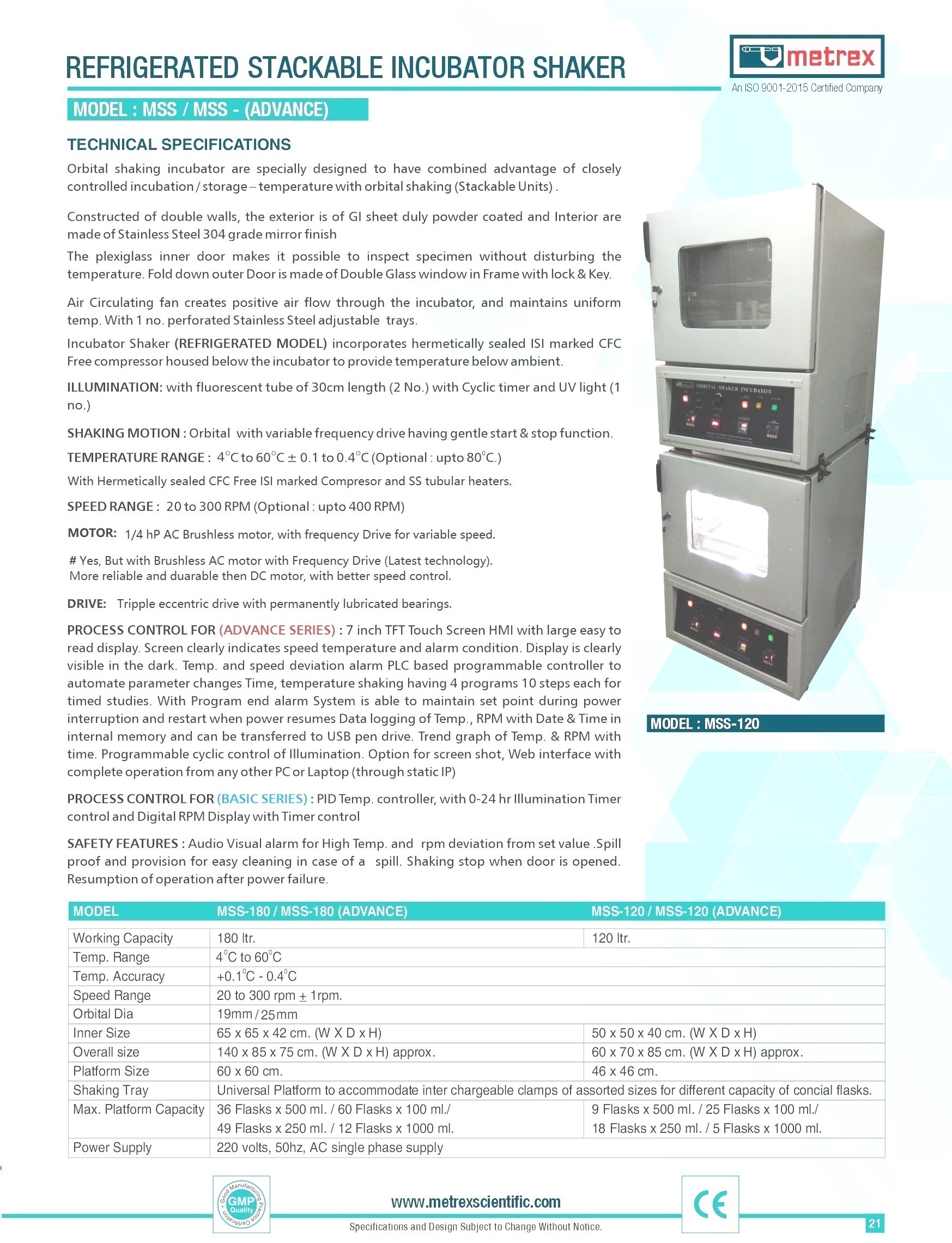 Refrigerated Incubator Shaker - Stainless Steel 304, 50x50x40 Cm, Lcd Display, Temp. Range: 4 To 60â°c | Stackable, Audio Visual Alarm, Air Circulation, Spill Proof Design