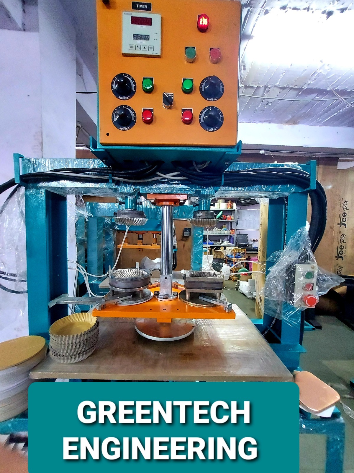 Green Automatic Paper Plate And Thali Making Machine