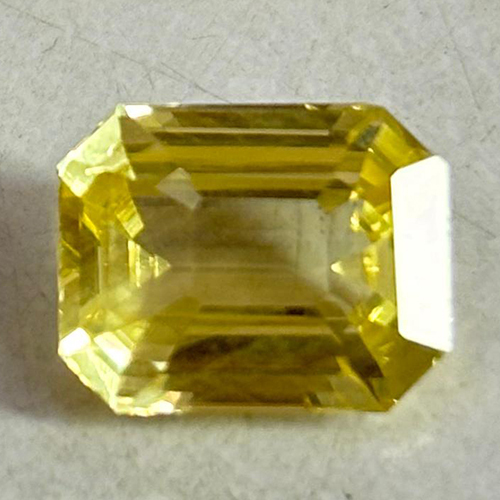 Ceylon Yellow Sapphire - Emerald Cut, Natural Sapphire Stone Available in Various Sizes and Colors, Enhanced Radiance with Radiation Treatment