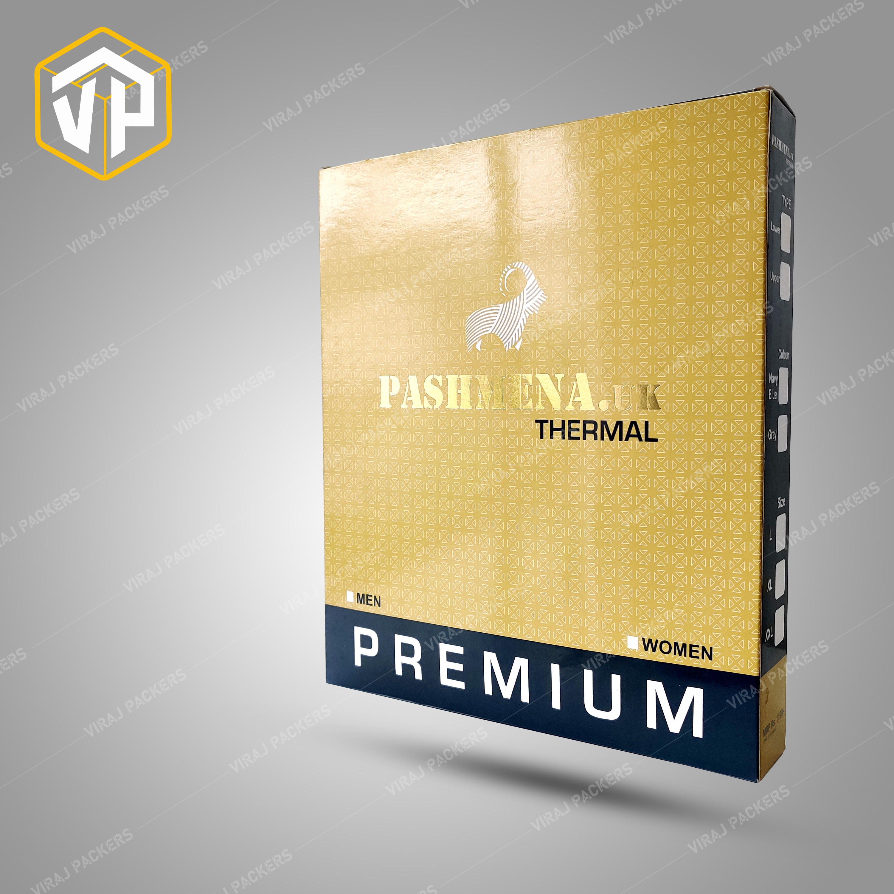 Thermal Wear Packaging Boxes - Durable Paper Material, Custom Sizes With Glossy Lamination, Secure Closures And Eco-friendly Options