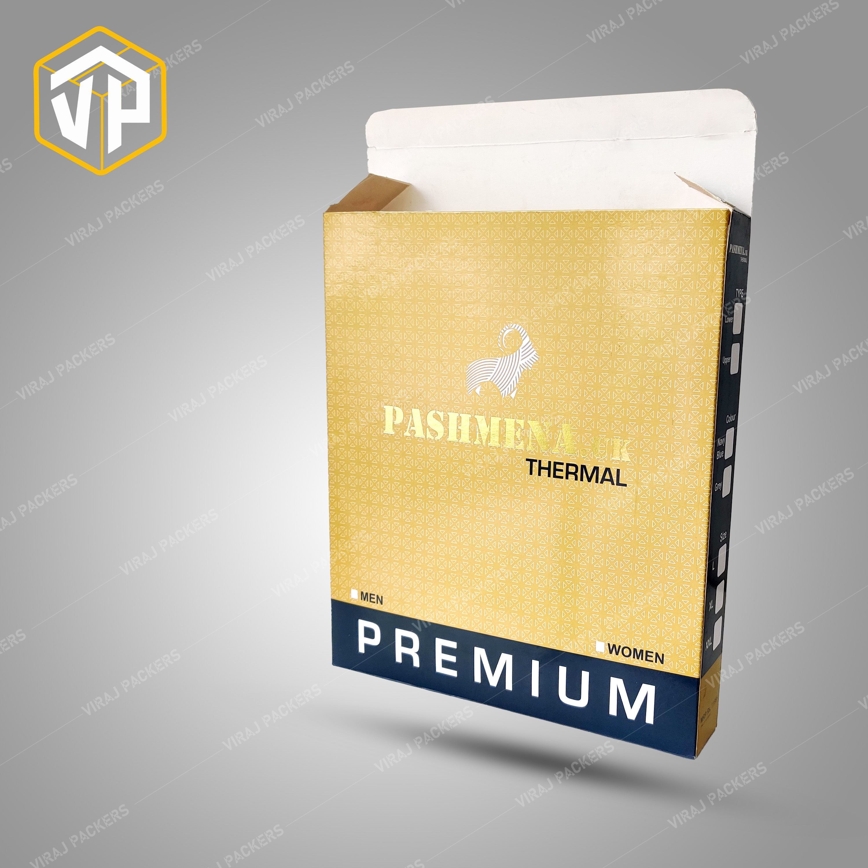 Thermal Wear Packaging Boxes - Durable Paper Material, Custom Sizes With Glossy Lamination, Secure Closures And Eco-friendly Options