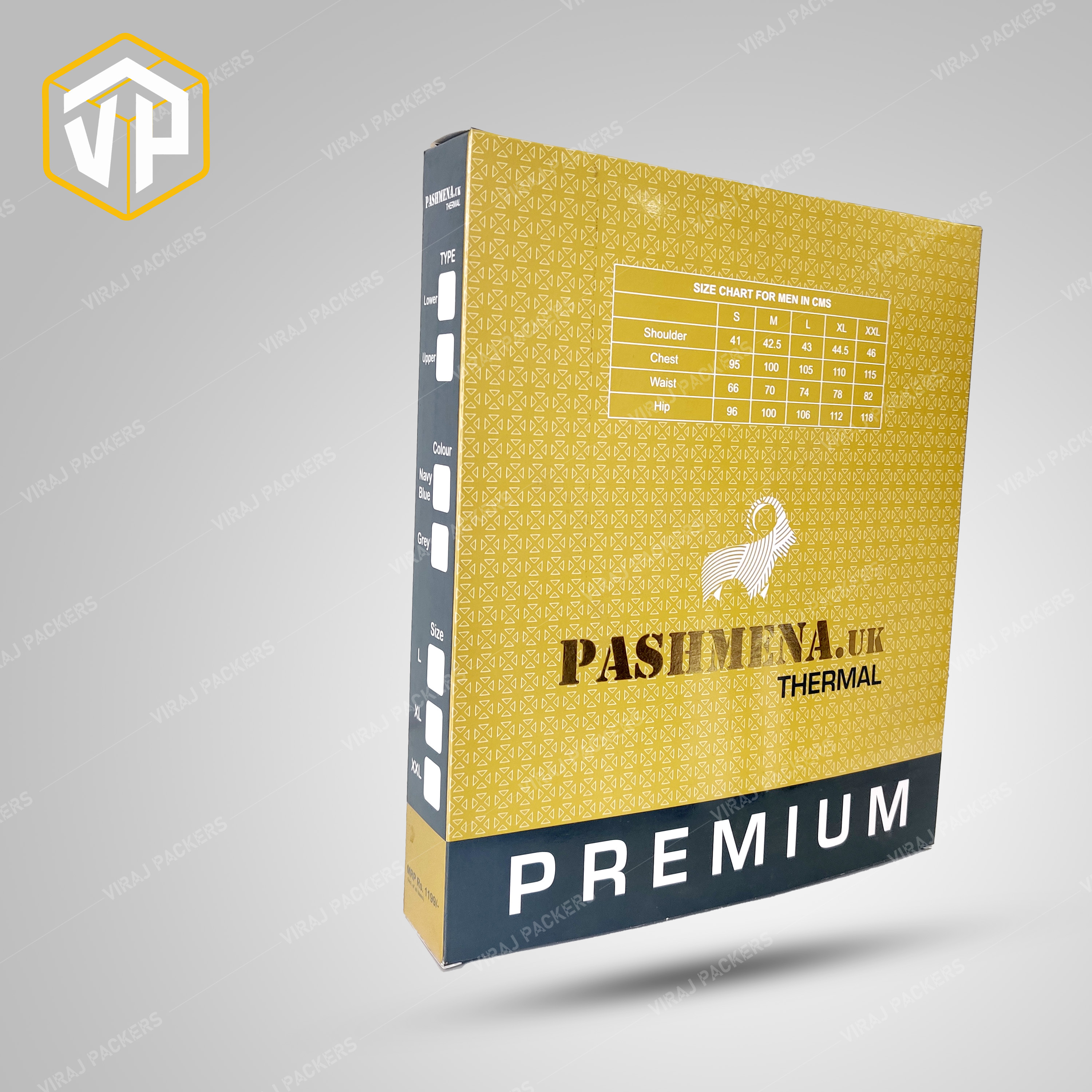 Thermal Wear Packaging Boxes - Durable Paper Material, Custom Sizes With Glossy Lamination, Secure Closures And Eco-friendly Options