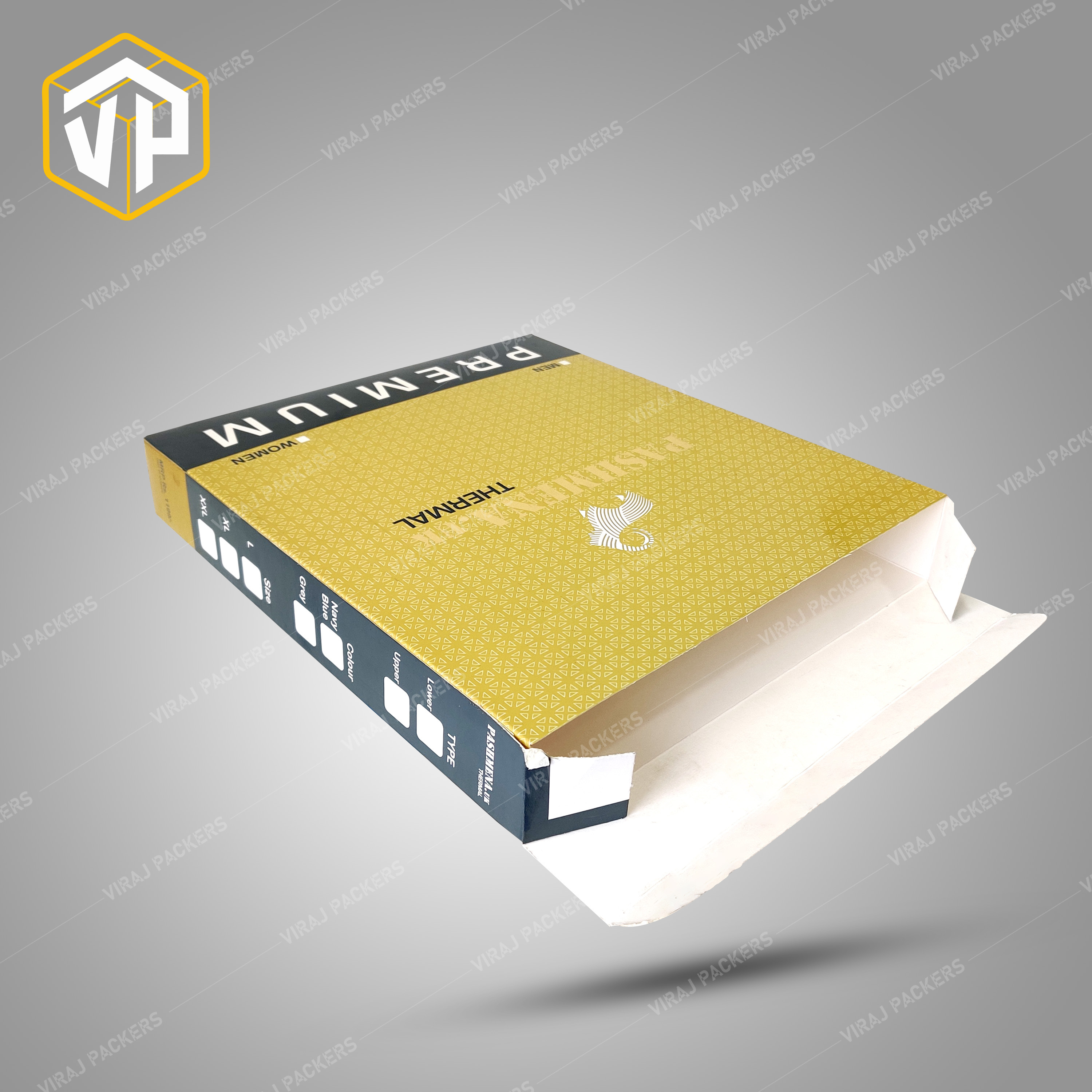 Thermal Wear Packaging Boxes - Durable Paper Material, Custom Sizes With Glossy Lamination, Secure Closures And Eco-friendly Options