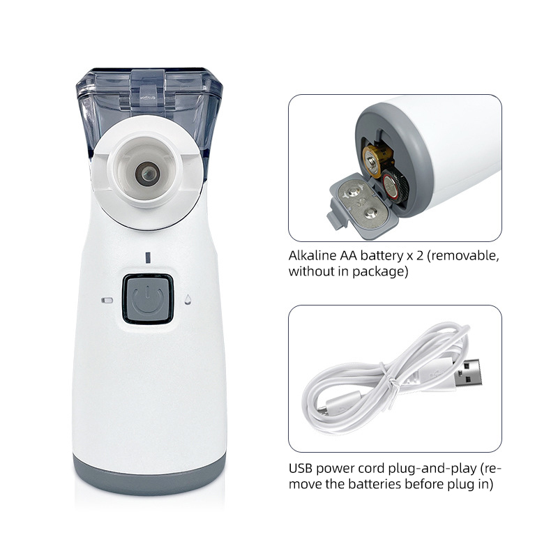 Portable Nebulizer Machine For Adults And Kids Travel And Household Use Handheld Mesh Nebulizer For Breathing Problems - Color: White
