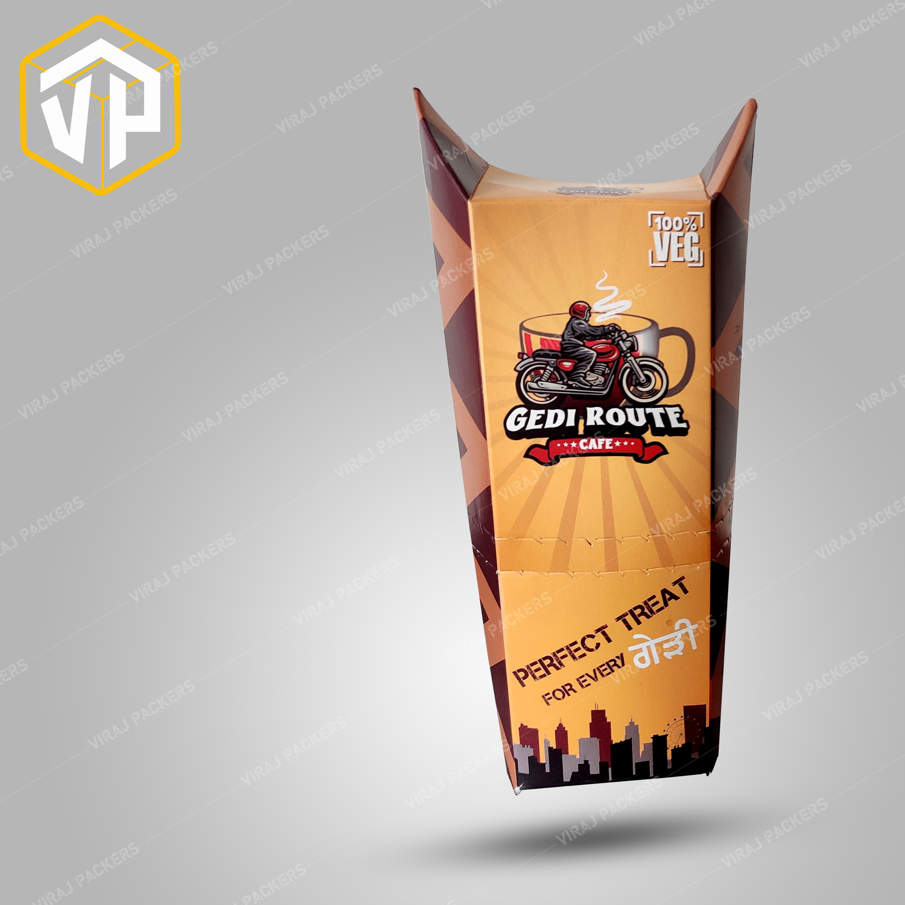 Burger / Wrap Rolls Packaging Boxes - Eco-friendly Paper, Customized Size, Glossy Lamination | Grease-resistant, Ventilated Design, Easy-to-fold Flaps, Custom Branding