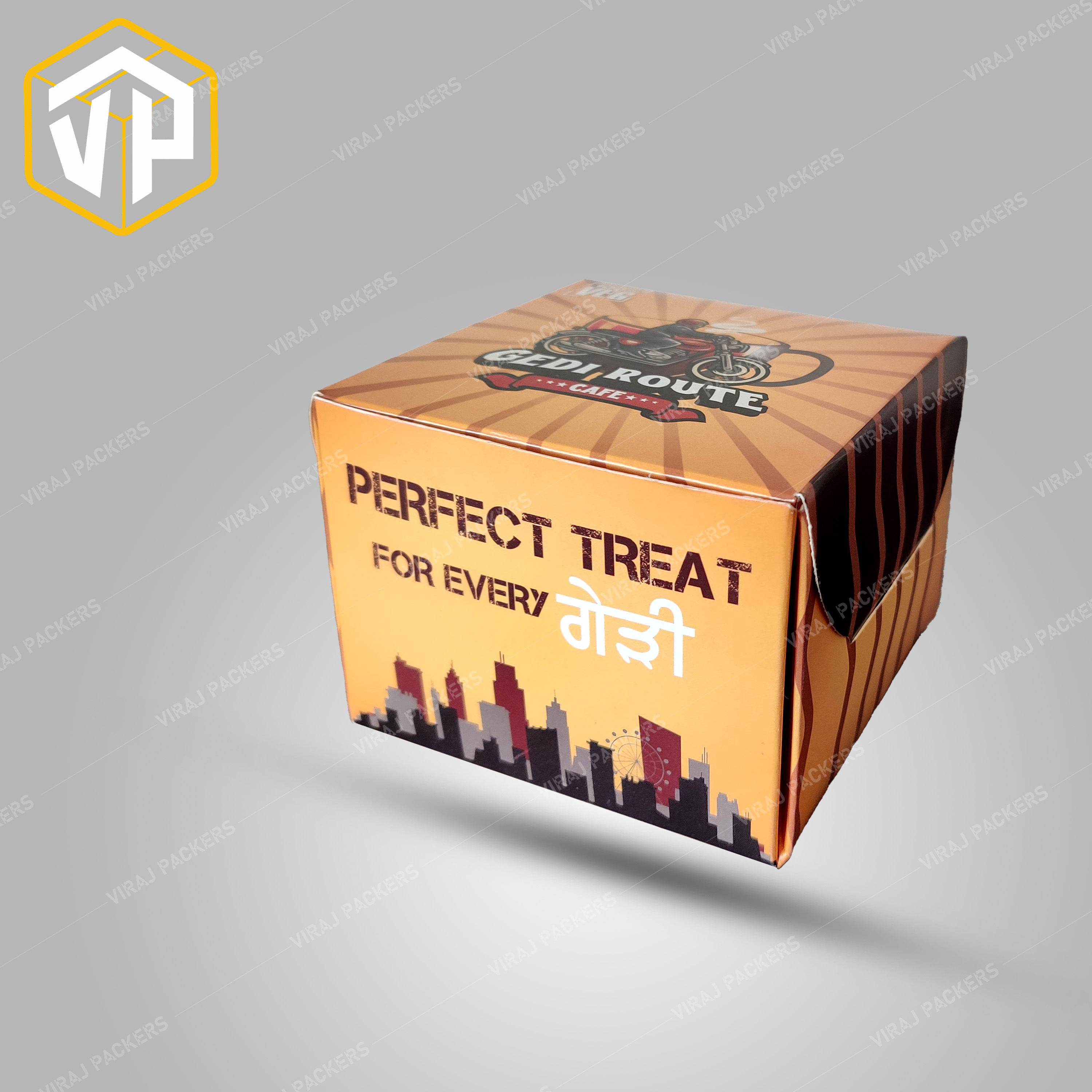 Burger / Wrap Rolls Packaging Boxes - Eco-friendly Paper, Customized Size, Glossy Lamination | Grease-resistant, Ventilated Design, Easy-to-fold Flaps, Custom Branding