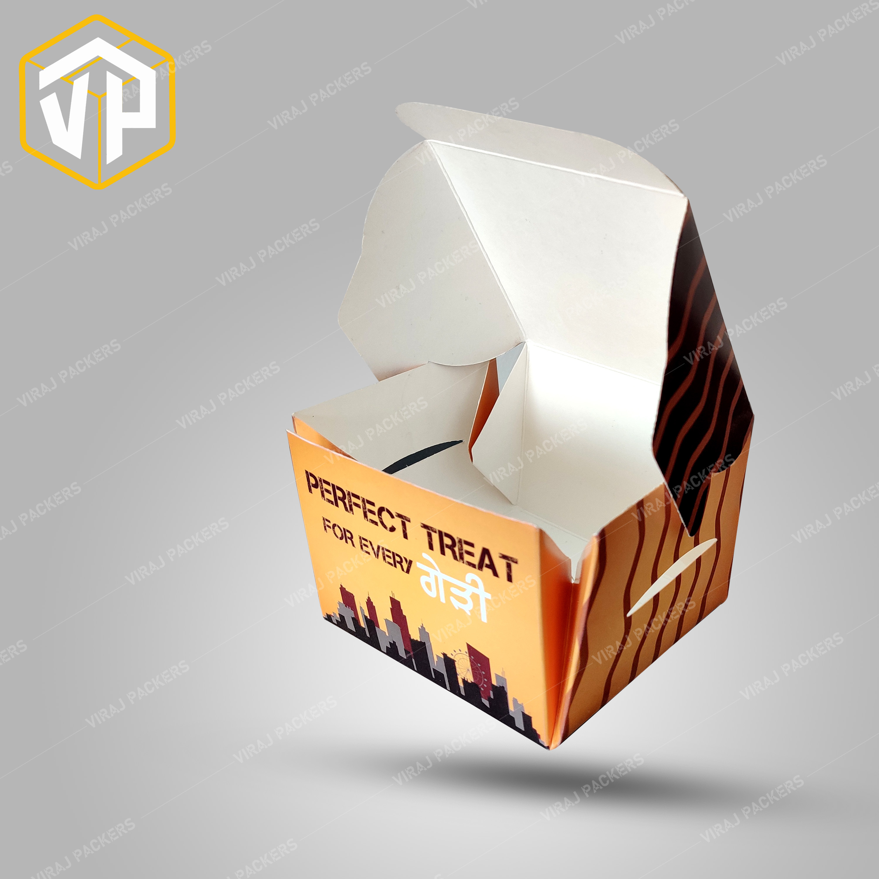 Burger / Wrap Rolls Packaging Boxes - Eco-friendly Paper, Customized Size, Glossy Lamination | Grease-resistant, Ventilated Design, Easy-to-fold Flaps, Custom Branding