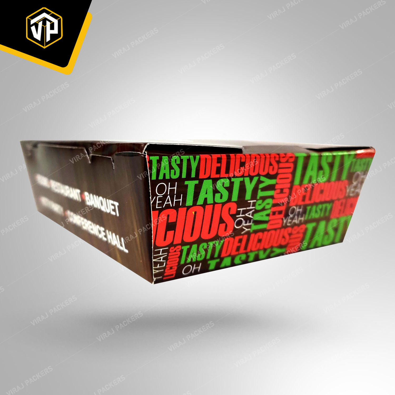 Kabab Food Packaging Boxes - Paper Material, Customized Size, Glossy Lamination , Grease-resistant, Ventilated Design, Secure Closure, Custom Branding Options