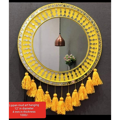 Lippan Mud Art Hanging - Color: Yellow