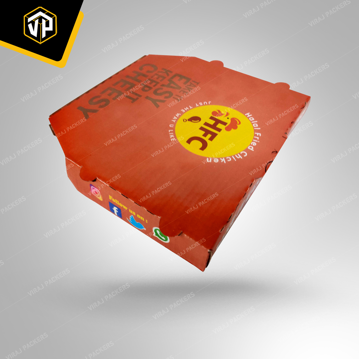 10 Inch Diamond Shape Custom Printed Pizza Boxes Manufacturer - Food-grade Cardboard, Grease-resistant Interior, Secure Locking Flaps For Freshness And Brand Visibility