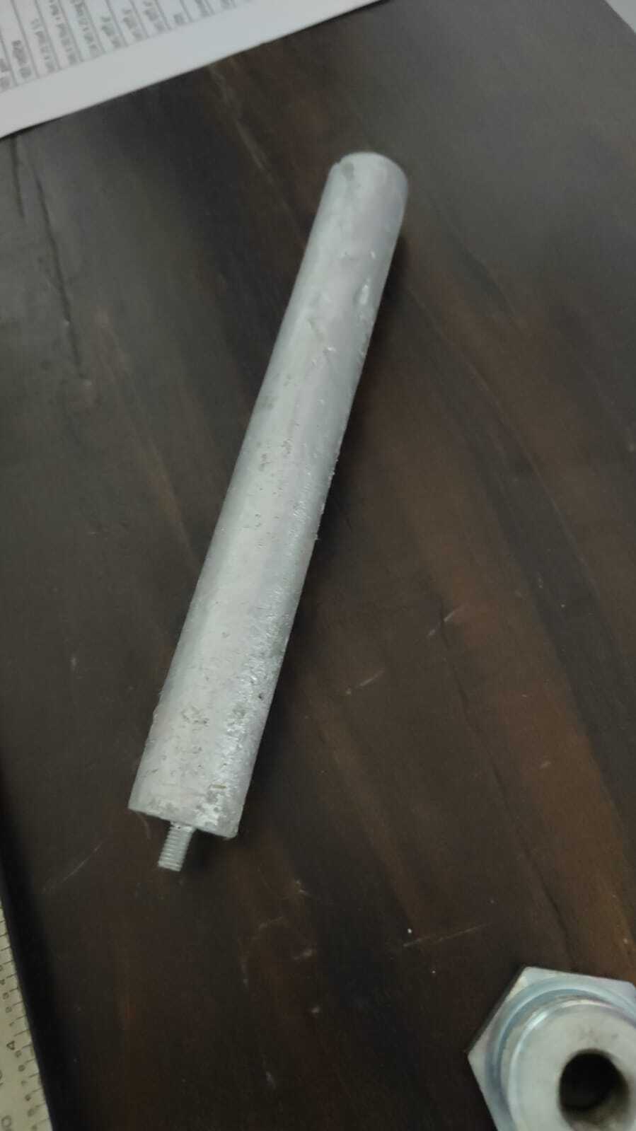 Magnesium Anode - Silver Tone, 240 Mm Length X 24 Mm Diameter, 6 Mm Screw Size