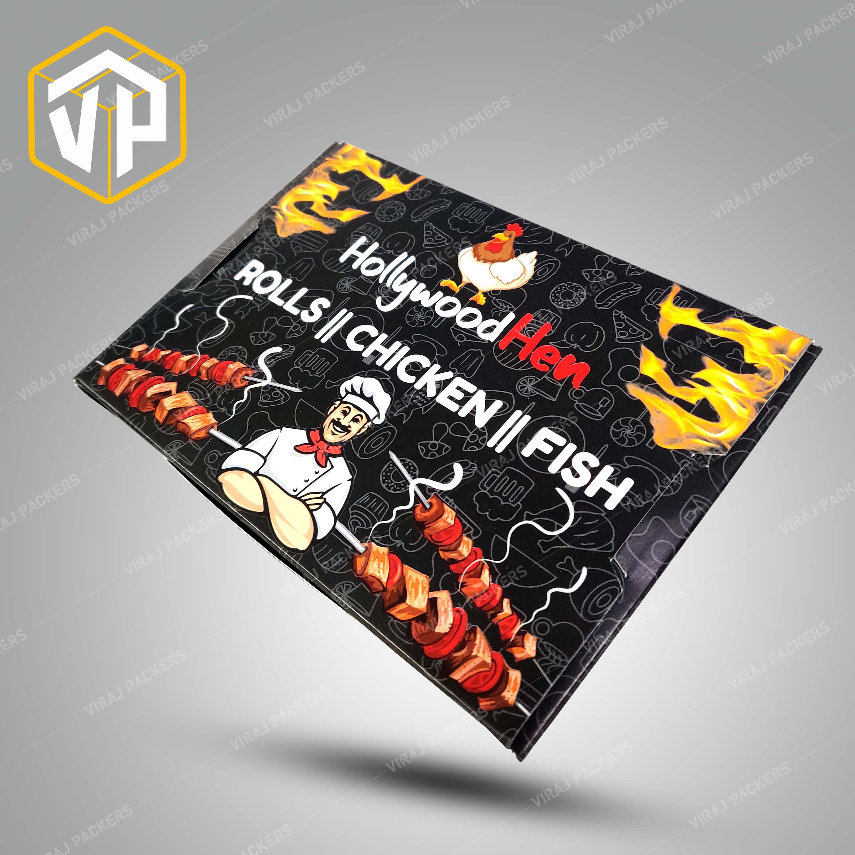 Rolls / Chicken / Fish Multi-purpose Packaging Boxes Manufacturer - Paper Material Customized Size Grease-resistant Interior | Glossy Lamination Easy-to-fold Flaps Custom Branding Options